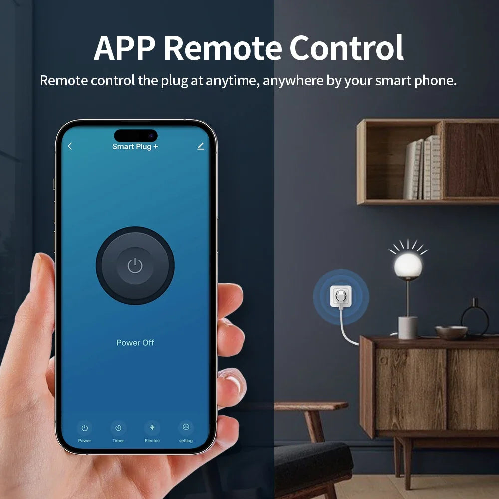 Enchufe Inteligente WiFi/Zigbee 16A/20A – Control desde el Celular con Monitoreo de Energía