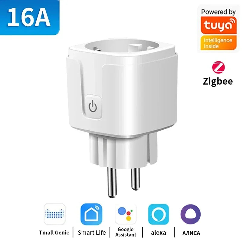 Enchufe Inteligente WiFi/Zigbee 16A/20A – Control desde el Celular con Monitoreo de Energía