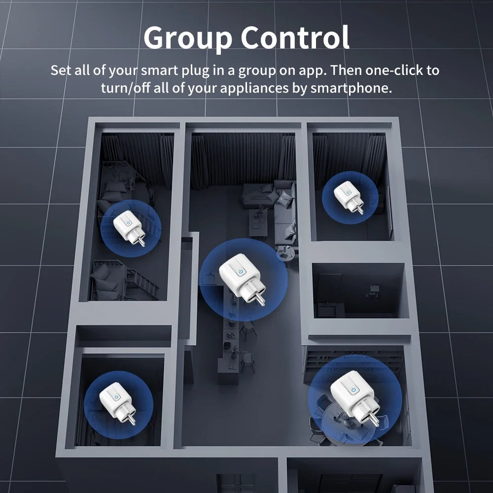 Enchufe Inteligente WiFi/Zigbee 16A/20A – Control desde el Celular con Monitoreo de Energía
